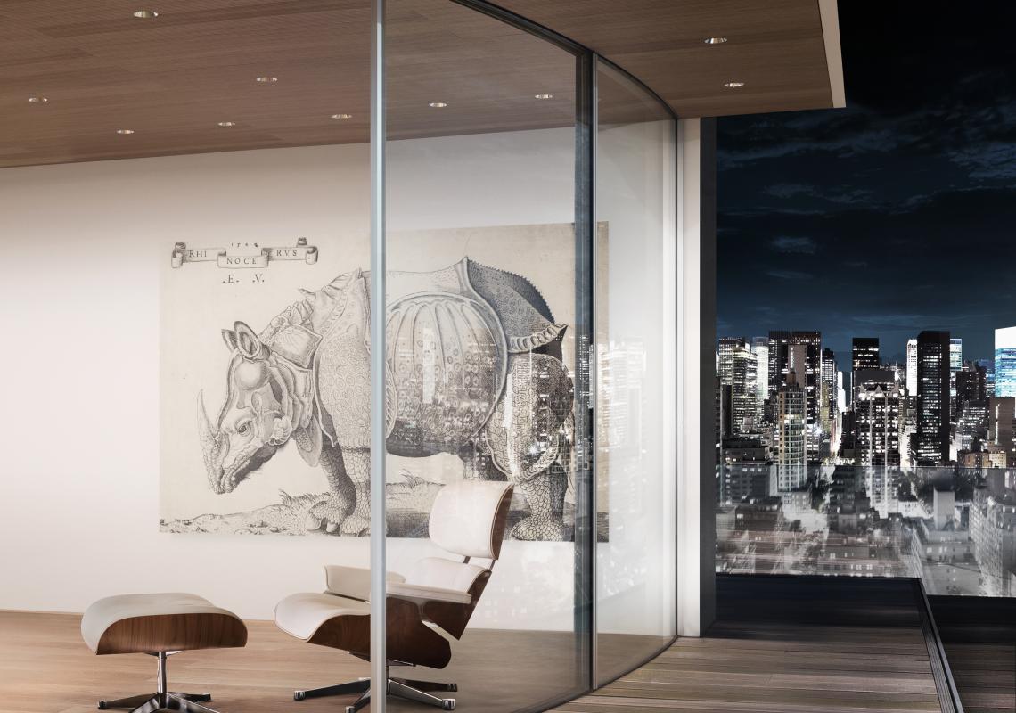 Sky-Frame Arc: Curved glass sliding doors, thermally broken with radiused glass, smooth running performance and can be motorized upon request. Available with dual-pane glazing and triple-pane glazing.